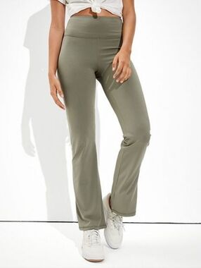 American Eagle Olive Green The Everything Flare High Rise Yoga Tight Leggings
